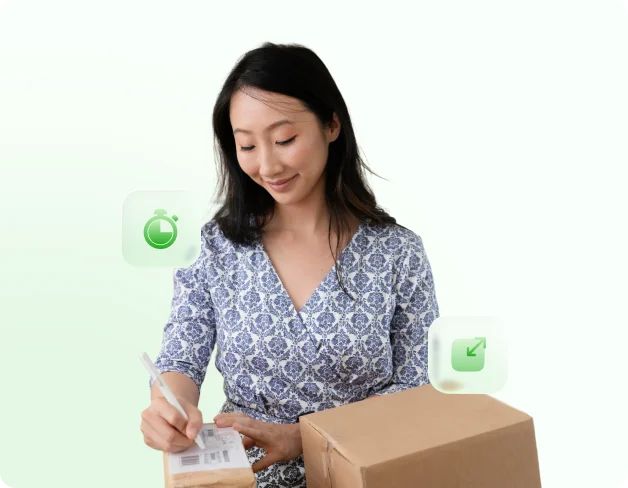 product-business-owner Small business owner packing an order while using ASSIST