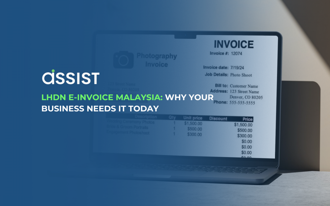 LHDN e-invoice Malaysia - Digital invoicing system on a laptop screen for business compliance and efficiency.