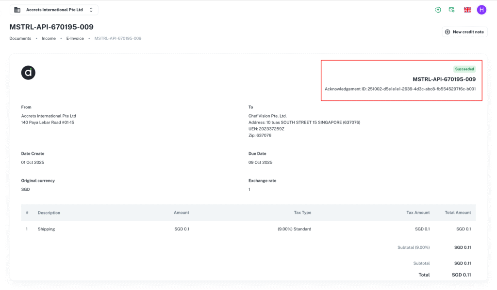 Check the Send to IRAS box → Submit